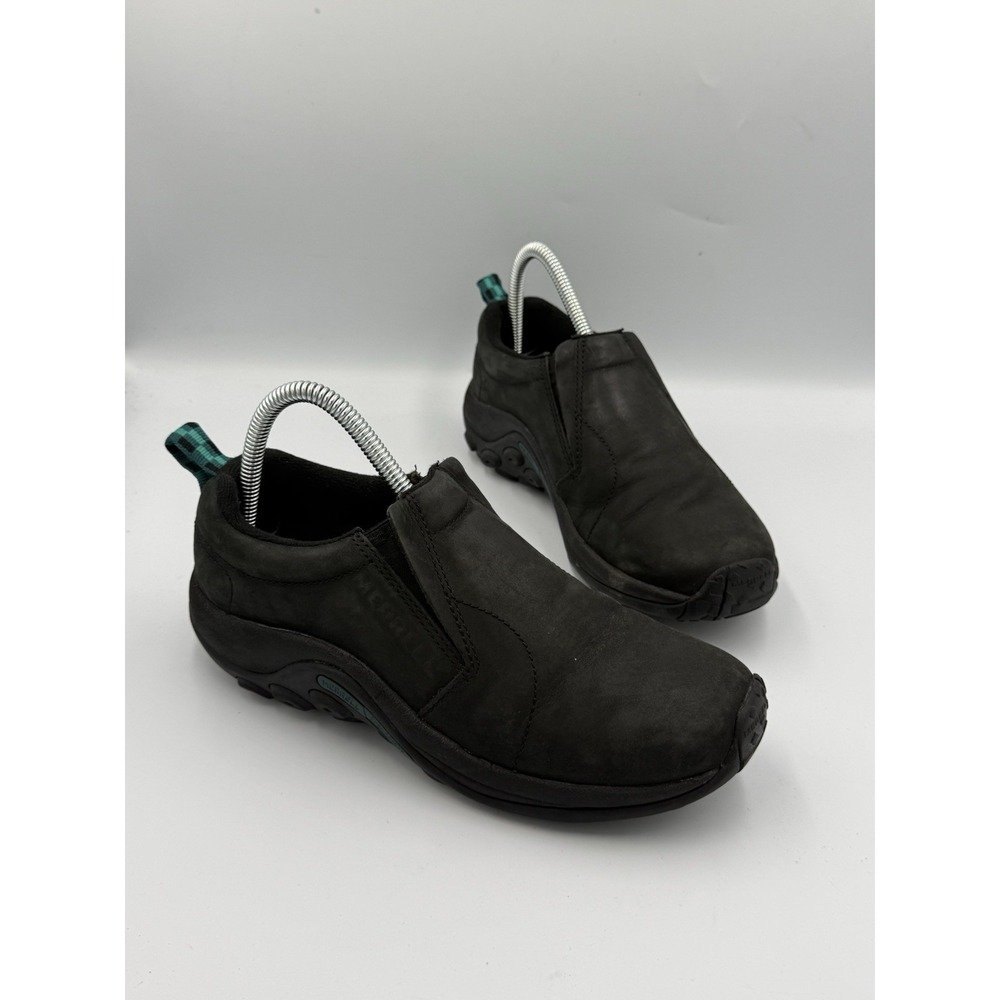 MERRELL Jungle Moc Nubuck Leather Slip-on Shoes Women's Size 7.5 Black J55992 - Picture 4 of 10